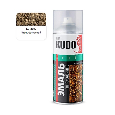 KU-3009 Эмаль молотковая по ржавчине черно-бронзовая 520 мл,