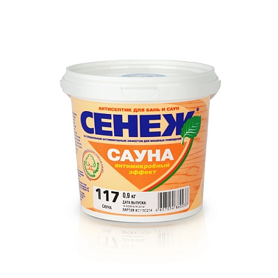 Антисептик СЕНЕЖ САУНА, ведро 0,9 кг