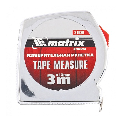 <31036> Рулетка "Matrix" 3 м х 13 мм карманная хром.корпус