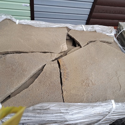 Камень песчаник "Пластушка" 4 см серо-зеленый (1 м2 ~ 1 слой)