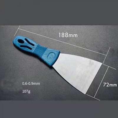 Шпатель из нерж. стали, 3", синяя пласт. ручка