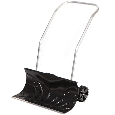 <329393> Движок пластик с алюм. планкой, 660х330х1210мм, черенок метал, с колесами №44