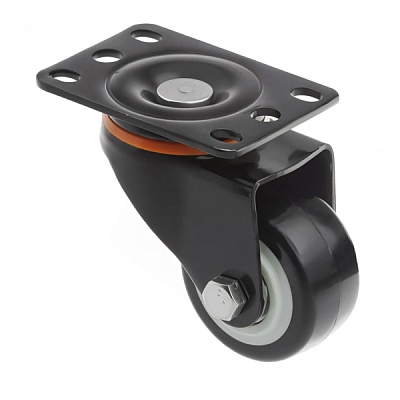 Колесо черная резина поворотное 40мм 4053040
