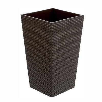 Ротанг кашпо со вставкой 20л 28х27х51,5см мокко