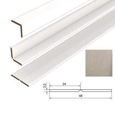 Уголок универсальный МДФ СОЮЗ "Классик" Ясень Аляска 25х25х2600