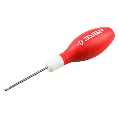 <09570-3> Шило ЗУБР "Мастер" сапожное, эргономичная обрезиненная рукоятка, длина 60мм, d 3мм