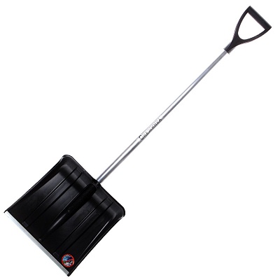 <156343> Лопата для снега ПВХ, алюм план, 365х380х1320мм, чер алюм, тул 32мм Снежинка