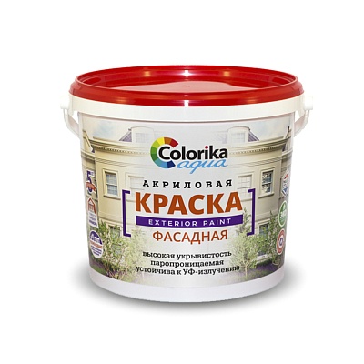 Краска "Colorika Aqua" фасадная белая 7 кг