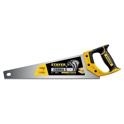 <1506-50_z02> Ножовка по дереву"Cobra 5" 500 мм, быстрый рез, 5 TPI,  STAYER