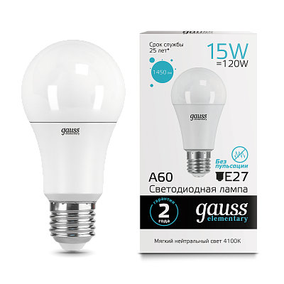 LD23225 Лампа Gauss LED Elementary 15W E27 4100K