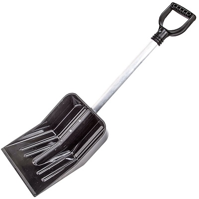 <331127> Лопата для снега поликарбонат, 345х260х840мм, чер алюм, Альтернатива