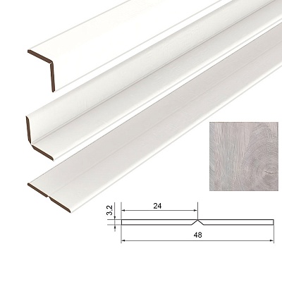 Угол складной МДФ Дуб Лофт светлый 25х25х2620