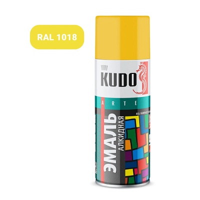 KU-1013 Эмаль унив. желтая 520 мл, KUDO