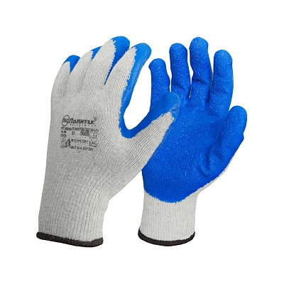 <7002265> Перчатки рабочие х/б рельефный латексный облив