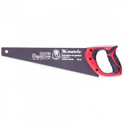 <23549> Ножовка 400мм по дереву, тефл.покр., кал.зуб"Matrix"
