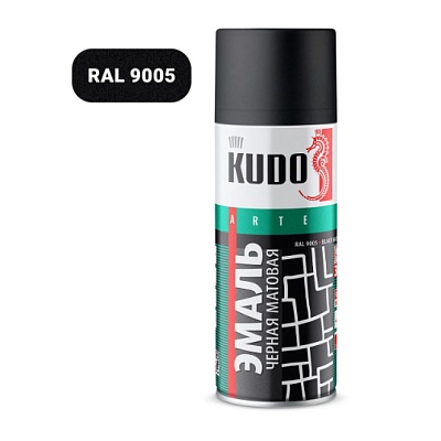 KU-1102 Эмаль унив. черная матовая 520 мл, KUDO