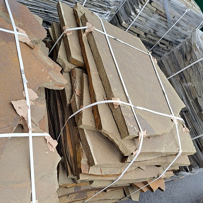 Камень песчаник Формат крупный 4 см зеленый (1 м2 ~ 1 слой)