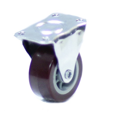 Колесо мебельное неповоротное 50мм (красный пластик) 8003050