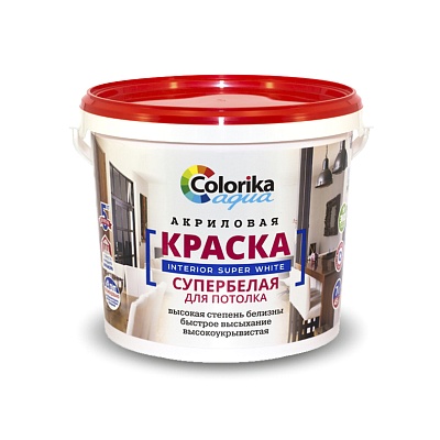 Краска "Colorika Aqua" супербелая для потолка 7 кг